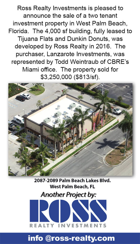 Ross sells two-tenant building it developed in West Palm Beach